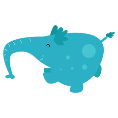 Elephant Cute Cartoon Character Animal Logo Vector Template Design Illustration