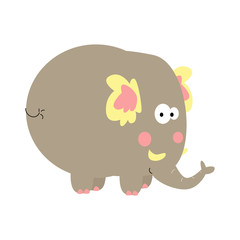 Elephant Cute Cartoon Character Animal Logo Vector Template Design Illustration