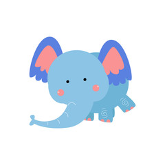 Elephant Cute Cartoon Character Animal Logo Vector Template Design Illustration