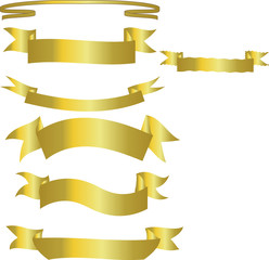 Ribbons for the design of vignettes different gold set