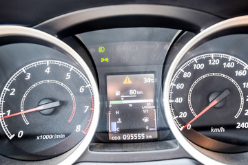 The instrument panel of the car is out of motion. Modern car das