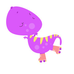 happy dinosaur cute cartoon vector template design illustration