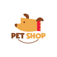 Pet shop Logo Cartoon Animals Dog Cat Vector Template Design Illustration Icon