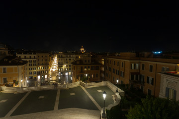 Spanish Steps night view, Rome, Italy