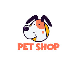 Pet shop Logo Cartoon Animals Dog Cat Vector Template Design Illustration Icon