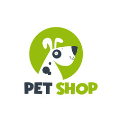 Pet shop Logo Cartoon Animals Dog Cat Vector Template Design Illustration Icon