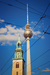 Berlin Tv Tower and Church St. Mary