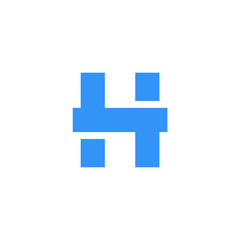 Blue color Letter H logo icon design template elements. Stock illustration vector
