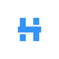 Fototapeta premium Blue color Letter H logo icon design template elements. Stock illustration vector