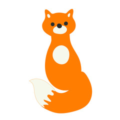 Sitting foxvector icon isolated on the white