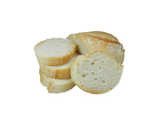 Slice of bread on white background