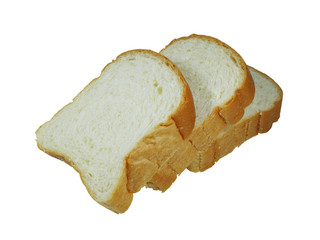 Slice of bread on white background