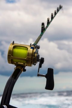 Deep sea sport fishing rod and reel in Hawaii 