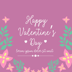 The beauty of leaf wreath frame, for happy valentine ornate poster. Vector