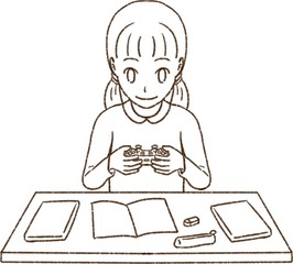 勉強するこども 女の子