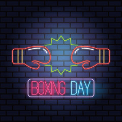 Obraz premium boxing day sale neon lights with gloves