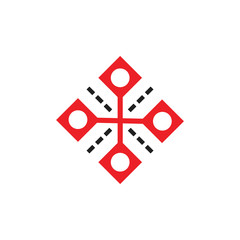 stripes square geometric abstract path logo vector