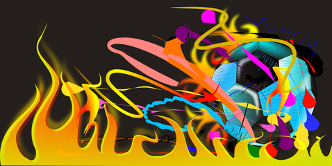 Fototapeta na wymiar abstract background and football art brush strokes style