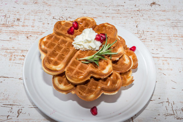 手作りワッフル Waffles of Dutch, French and Belgian foods
