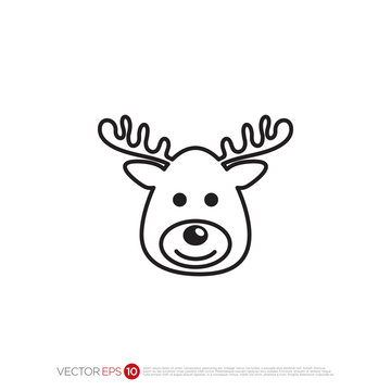 Pictograph of reindeer for template logo, icon, and identity vector designs