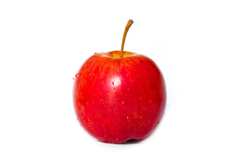 Red apples, healthy fruits that are rich in vitamin C on a white background.