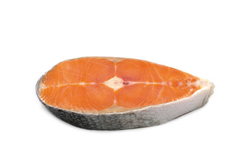 Salmon fish health food on the White Blackground