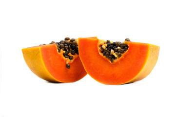 Healthy fruit. Papaya on a white background. Health and food concepts