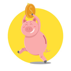 Fototapeta premium Runaway Piggy Bank