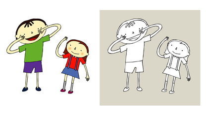 Greetings children.Children greet each other.