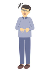 メガネをかけたお腹を抱えて笑う男性