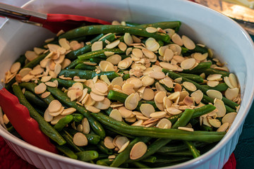 Green Beans Amandine (garnished with Almonds)