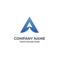 A Letter Airplane Fly Up Vector Illustration Logo