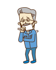 Obraz premium 02_03_シニア_男性_咳