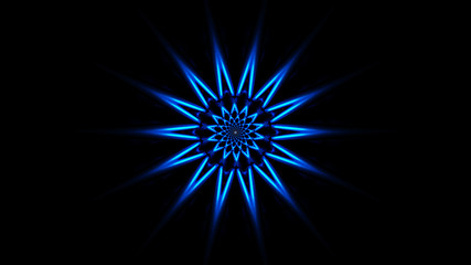 Star burst blue explosion beautiful isolated on black