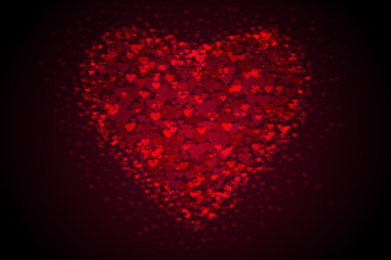 Fototapeta na wymiar EPS 10 vector. Big red heart made with a lot of hearts. Valentines day concept.