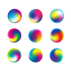 nine colorful gradients in the form of a ball