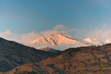 Afternoon light on the San Gabriel Mountains after a winter’s snowfall 