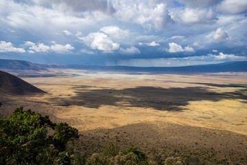 Clouds cast a shadow over Ngorogoro Crater, Tanzania