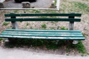 Naklejka premium green bench that look like toy