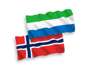 Flags of Norway and Sierra Leone on a white background