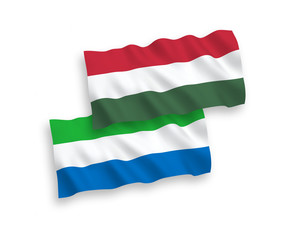 Obraz premium Flags of Sierra Leone and Hungary on a white background