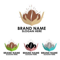 logo care coffee vector design