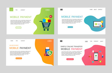 Modern flat design concept mobile payment for website and mobile website. Landing page template. Easy to edit and customize. Vector illustration