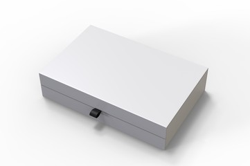 BLANK FOLDING BOX WITH MAGNET CLOSURE FOR BRANDING. 3D RENDER ILLUSTRATION.