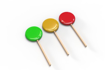Blank lollipop packaging for branding, 3d render illustration,