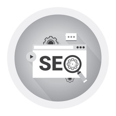 Concepts for search engine optimization and web analytics elements. Black and white icon
