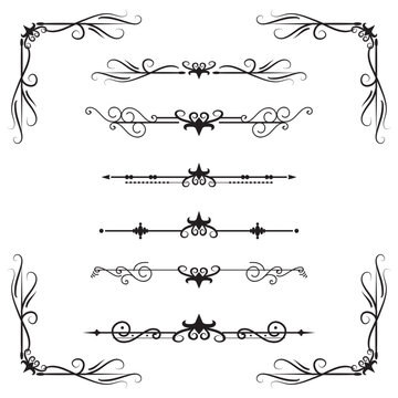 Text separator decoratice divider book typography ornament design elements vintage dividing shapes Border illustration