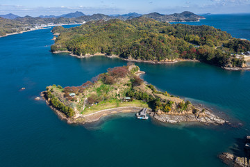 Obraz premium 能島（愛媛県今治市／しまなみ海道） 空撮