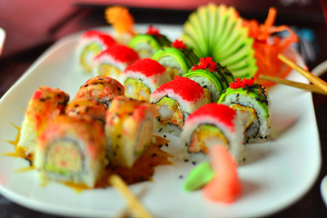 Sushi traditional food from Japan, Asia