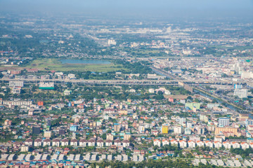 Plane. View from above In passenger plane